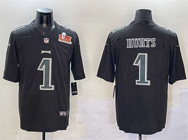 Men's Philadelphia Eagles #1 Jalen Hurts Black 2025 Super Bowl LIX Patch Fashion Vapor Untouchable Limited Stitched Jersey,We sell and wholesale Men's Philadelphia Eagles #1 Jalen Hurts Black 2025 Super Bowl LIX Patch Fashion Vapor Untouchable Limited Stitched Jersey on line form chian!